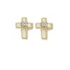 Cross Shaped Earrings with Crystal Center