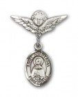 Pin Badge with St. Anastasia Charm and Angel with Smaller Wings Badge Pin