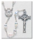 6mm Crystal Swarovski Bead Rosary in Sterling Silver