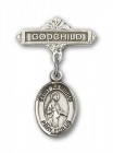 Pin Badge with St. Remigius of Reims Charm and Godchild Badge Pin