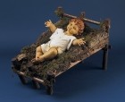 50“ Scale Infant Jesus with Natural Wood Cradle - 2 piece