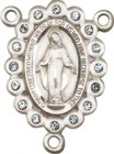 Blue Stone Accent Miraculous Medal Rosary Centerpiece