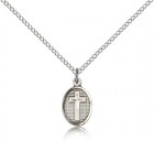 Oval Pendant with Cross Center Necklace
