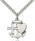 Faith Hope and Charity Pendant with Birthstone Option