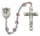 St. Margaret Mary Alacoque Sterling Silver Heirloom Rosary Squared Crucifix