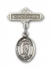Pin Badge with St. Victor of Marseilles Charm and Godchild Badge Pin