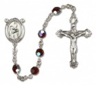 St. Bernadette Sterling Silver Heirloom Rosary Fancy Crucifix