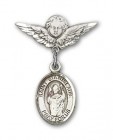 Pin Badge with St. Stanislaus Charm and Angel with Smaller Wings Badge Pin