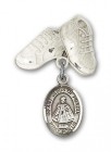 Baby Badge with Infant of Prague Charm and Baby Boots Pin