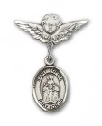 Pin Badge with St. Sophia Charm and Angel with Smaller Wings Badge Pin
