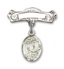 Pin Badge with Miraculous Charm and Arched Polished Engravable Badge Pin