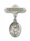 Pin Badge with St. Malachy O'More Charm and Godchild Badge Pin