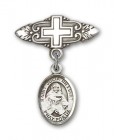 Pin Badge with St. Julia Billiart Charm and Badge Pin with Cross