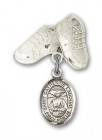 Pin Badge with St. Catherine Laboure Charm and Baby Boots Pin