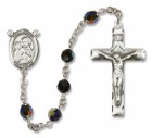 St. Joseph Sterling Silver Heirloom Rosary Squared Crucifix