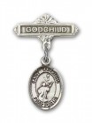 Pin Badge with St. Tarcisius Charm and Godchild Badge Pin