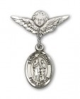 Pin Badge with St. Joachim Charm and Angel with Smaller Wings Badge Pin