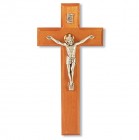 Natural Cherry Wood Crucifix - 9 inch