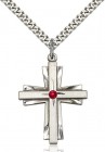 Large Women's Cross on Cross Pendant with Birthstone Options
