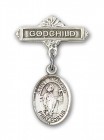 Pin Badge with St. Richard Charm and Godchild Badge Pin