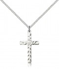 Women's Textured Etched Cross Necklace
