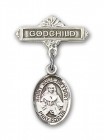 Pin Badge with St. Julie Billiart Charm and Godchild Badge Pin
