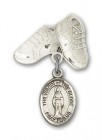 Baby Badge with Virgin of the Globe Charm and Baby Boots Pin