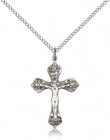 Women's Rosebud Crucifix Necklace