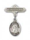 Pin Badge with St. Athanasius Charm and Godchild Badge Pin