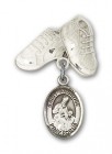 Pin Badge with St. Ambrose Charm and Baby Boots Pin
