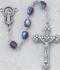 February Birthstone Rosary (Amethyst) - Silver Oxidized