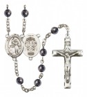 Men's St. Joan of Arc National Guard Silver Plated Rosary