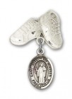 Pin Badge with St. Joseph the Worker Charm and Baby Boots Pin