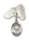 Pin Badge with St. Gianna Beretta Molla Charm and Baby Boots Pin