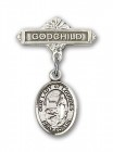 Baby Badge with Our Lady of Lourdes Charm and Godchild Badge Pin