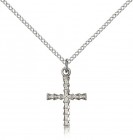 Women's Fluted Crossbar Cross Necklace