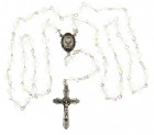 First Communion Crystal Rosary with Chalice Centerpiece