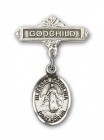 Pin Badge with Blessed Karolina Kozkowna Charm and Godchild Badge Pin