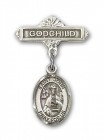 Pin Badge with St. John the Apostle Charm and Godchild Badge Pin