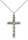 Modern Floral Accent Cross Necklace