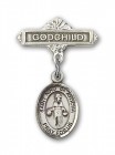 Pin Badge with St. Nino de Atocha Charm and Godchild Badge Pin