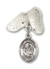 Pin Badge with St. Catherine of Siena Charm and Baby Boots Pin