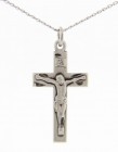 Women's Dainty Crucifix Pendant Etched Accents