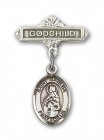 Pin Badge with St. Matilda Charm and Godchild Badge Pin