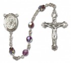 St. Robert Bellarmine Sterling Silver Heirloom Rosary Fancy Crucifix