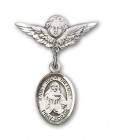 Pin Badge with St. Julia Billiart Charm and Angel with Smaller Wings Badge Pin