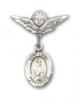 Pin Badge with St. Louis Charm and Angel with Smaller Wings Badge Pin
