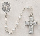 Girl's Irish First Communion with Miraculous Rosary in Sterling Silver