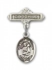 Baby Badge with Our Lady of Knock Charm and Godchild Badge Pin