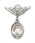Pin Badge with St. Edith Stein Charm and Angel with Smaller Wings Badge Pin